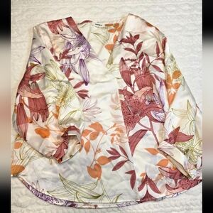 Adora Pastel Floral Blouse Size Large | Made in USA
